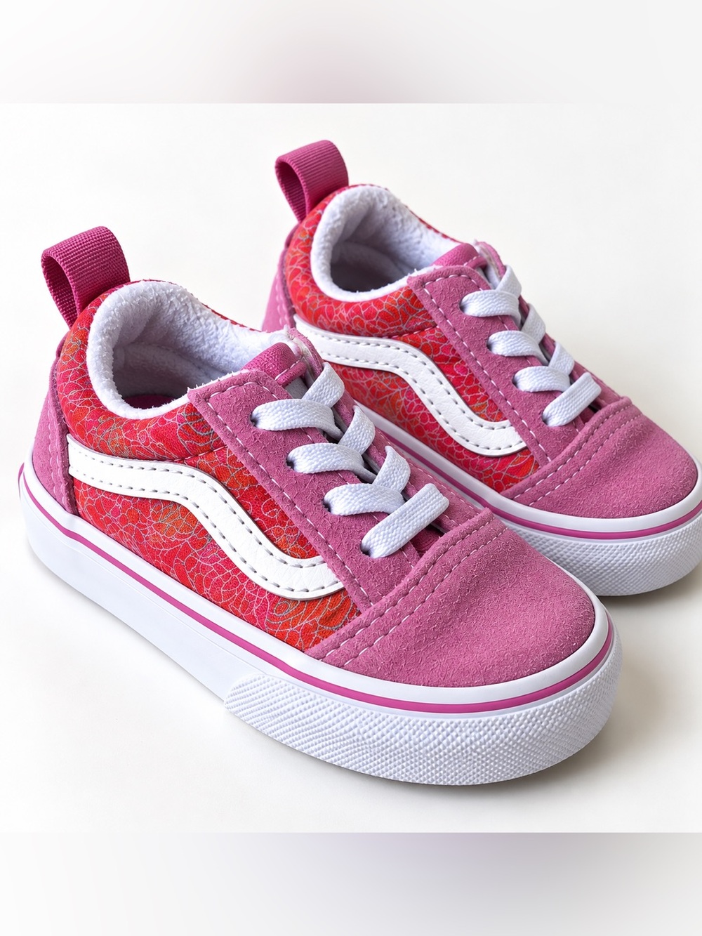 Vans Toddler Girls Size 5 Pink Floral Old Skool Sneakers Shoes